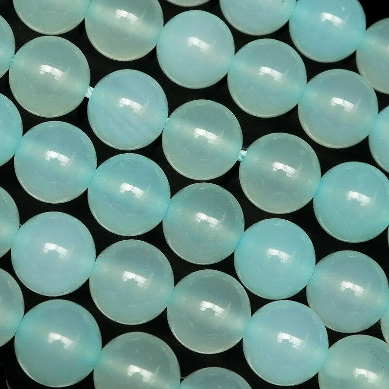 シーブルーカルセドニー 丸玉 8mm【1連販売】▽ シーブルーアゲート シーブルーメノウ 玉髄 Chalcedony ラウンド 丸ビーズ 連売り 天然石 ビーズ...