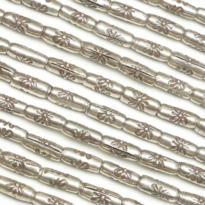 カレンシルバー デザインチューブ 6×3mm【1連販売】▽ シルバー950 ブリタニアシルバー ハンドメイド パーツ アクセサリー クラフト 手作り ビーズ シ...