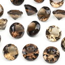 ブラジル産 スモーキークォーツ コインファセットカット ルース 8mm【4コ販売】▽ 煙水晶 Smoky quartz 裸石 ラウンドカット 粒売り 天然石 ビ...