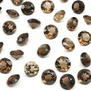 ブラジル産 スモーキークォーツ コインファセットカット ルース 5mm【10コ販売】▽ 煙水晶 Smoky quartz 裸石 ラウンドカット 粒売り 天然石 ...