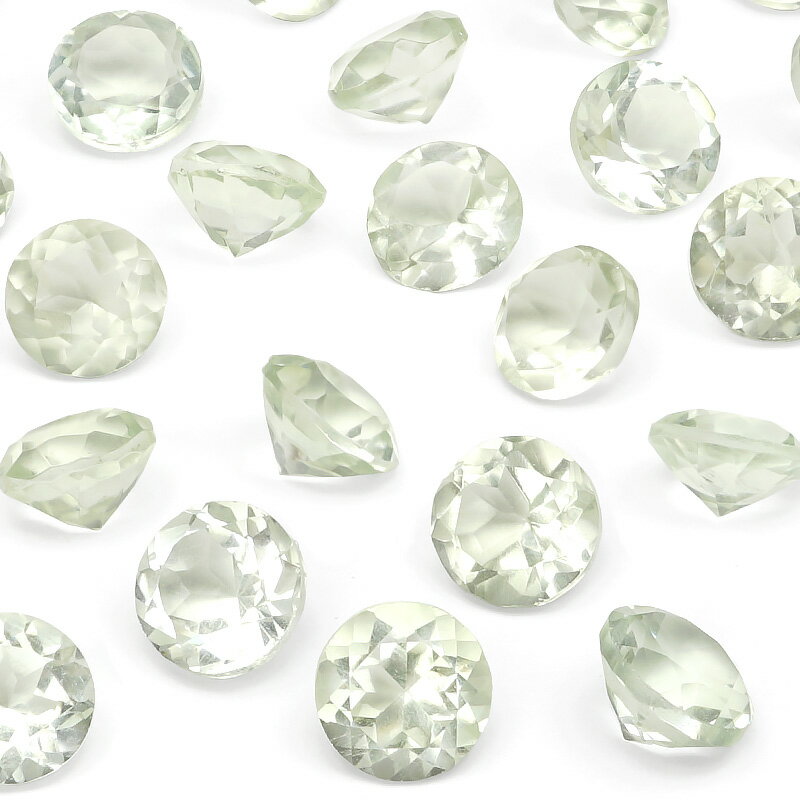ブラジル産 グリーンアメジストコインファセットカット ルース 6mm【3コ販売】▽ プラシオライト プラジオライト Prasiolite Amethyst 2月...