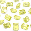 ブラジル産 レモンクォーツ レクタングルファセットカット ルース 7×5mm【4コ販売】▽ レモン水晶 硫黄水晶 Lemon quartz 裸石 粒売り 天然石...