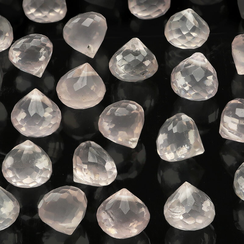 【粒販売】ブラジル産 ローズクォーツ オニオンカット 5〜6mm【4粒販売】▽ 紅水晶 バラ石英 Rose quartz 10月の誕生石 しずく 雫 粒売り 天...