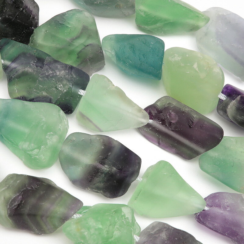マルチカラーフローライト ラフロック 11〜27mm【1連販売】▽ フローライト フルオライト 蛍石 Fluorite タンブル 連売り 天然石 ビーズ パワー...
