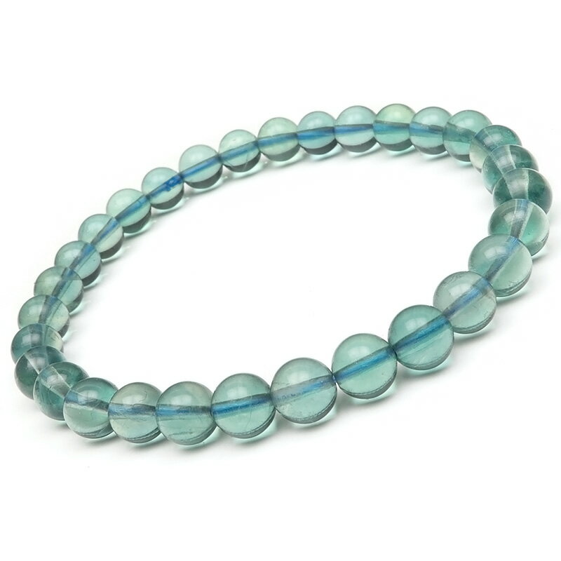 ブルーフローライト 丸玉ブレス 6mm【1コ販売】▽ フローライト フルオライト 蛍石 Fluorite ブレスレット 数珠 ラウンド 天然石 ビーズ パワース...