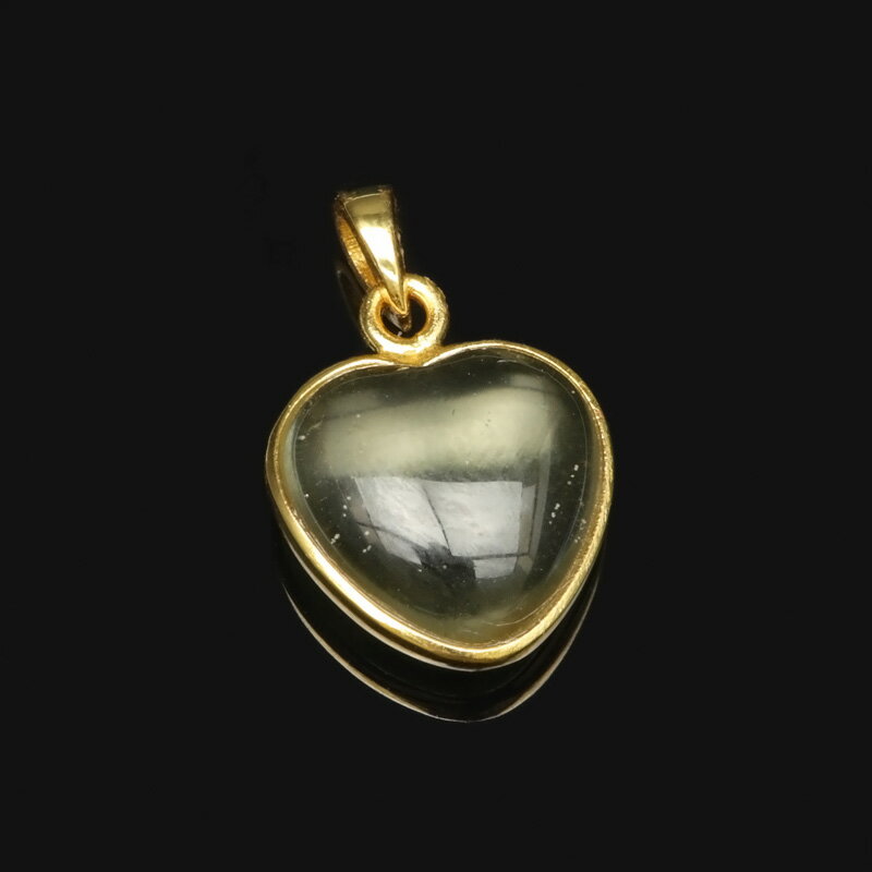 リビアンデザートグラス ハートペンダントトップ No.4【1点もの】▽ リビアングラス リビアンガラス リビアガラス 隕石 天然ガラス Libyan glass...