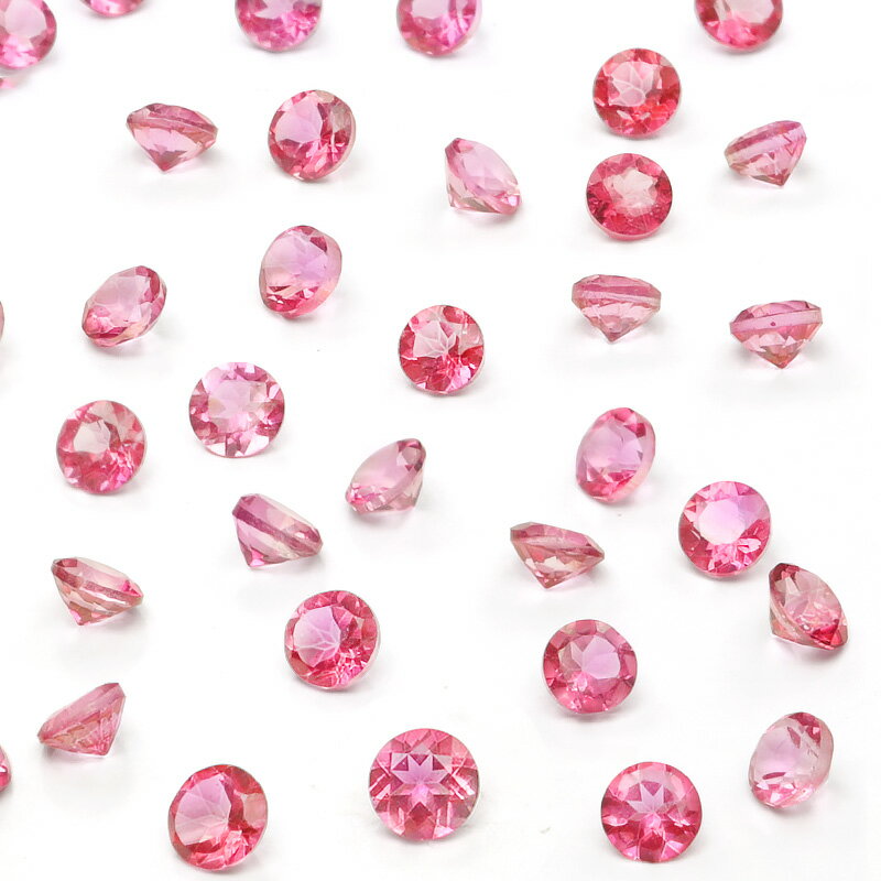 ブラジル産 ピンクトパーズ コインファセットカット ルース 3mm【8コ販売】▽ トパーズ Topaz 11月の誕生石 楕円 裸石 ラウンドカット 粒売り 天然...