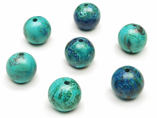 コンゴ産 クリソコラ 丸玉 8mm No.2▽ クリソコーラ 珪孔雀石 エイラットストーン Chrysocolla ラウンド 丸ビーズ 粒売り 天然石 ビーズ パワーストーン パーツ アクセサリー 素材 材料