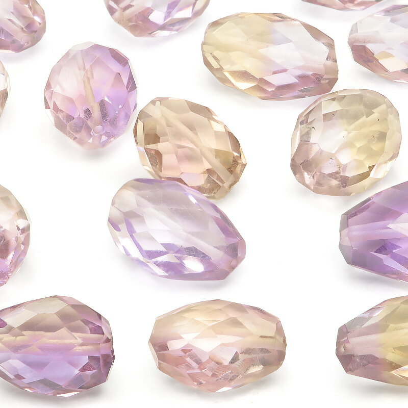 【粒販売】ボリビア産 アメジスト+シトリン ナゲットカット 10〜12mm【3粒販売】▽ アメトリン 2月の誕生石 11月の誕生石 Ametrine タンブル ...