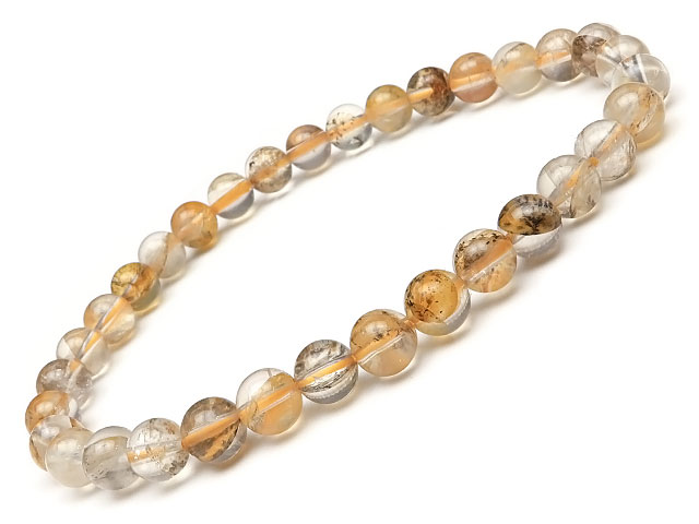 デンドライトクォーツ 丸玉ブレス 6mm【1コ販売】▽ デンドリティッククォーツ 模樹石 樹形石 Dendrite ブレスレット 数珠 ラウンド 天然石 ビーズ...