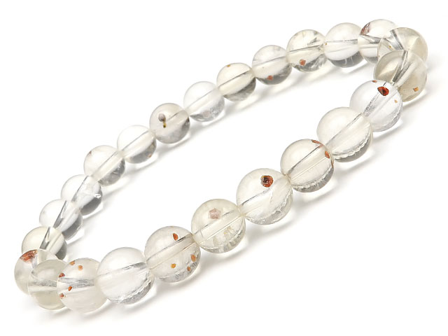 ガーネットインクォーツ 丸玉ブレス 8mm No.4【1点もの】▽ ガーネット Garnet 1月の誕生石 水晶 Crystal 4月の誕生石 ブレスレット 数...