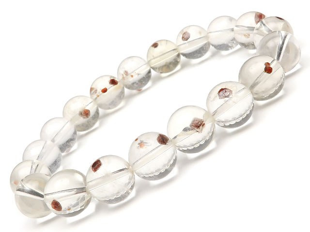 ガーネットインクォーツ 丸玉ブレス 10mm No.15【1点もの】▽ ガーネット Garnet 1月の誕生石 水晶 Crystal 4月の誕生石 ブレスレット...