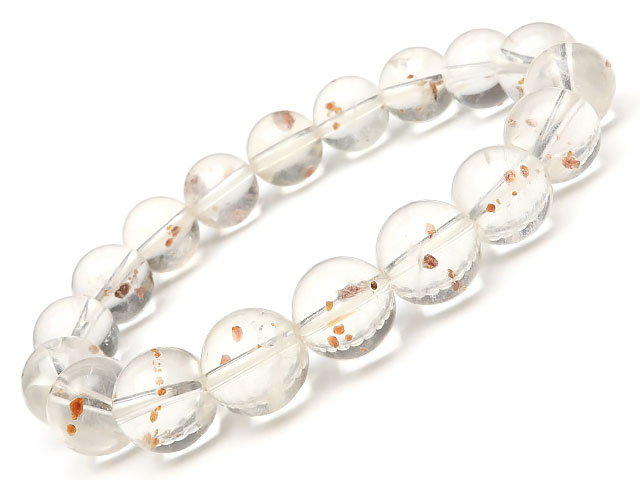 ガーネットインクォーツ 丸玉ブレス 10〜11mm No.16【1点もの】▽ ガーネット Garnet 1月の誕生石 水晶 Crystal 4月の誕生石 ブレス...