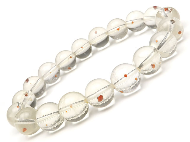ガーネットインクォーツ 丸玉ブレス 10〜11mm No.18【1点もの】▽ ガーネット Garnet 1月の誕生石 水晶 Crystal 4月の誕生石 ブレス...