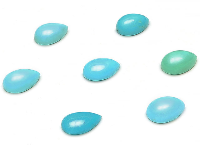 アリゾナ産 キングマンターコイズ ペアシェイプ カボション 8×5mm【5コ販売】▽ ターコイズ スカイストーン トルコ石 Turquoise 12月の誕生石 ...