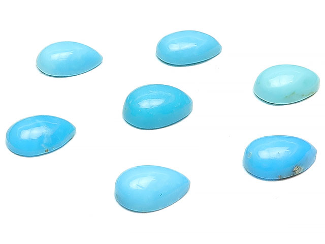 アリゾナ産 キングマンターコイズ ペアシェイプ カボション 9×6mm No.2【4コ販売】▽ ターコイズ スカイストーン トルコ石 Turquoise 12月...