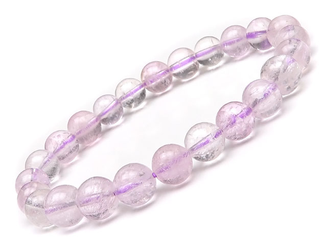 アフガニスタン産 クンツァイト 丸玉ブレス 8mm No.3【1点もの】▽ カリフォルニアアイリス スポデューメン リチア輝石 Kunzite ブレスレット 数...
