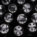 【粒販売】天然水晶 クリスタルクォーツ フラワー 彫刻 丸玉 8mm【2粒販売】▽ クリスタル 水晶 本水晶 ロッククリスタル 水精 石英 Crystal qu...