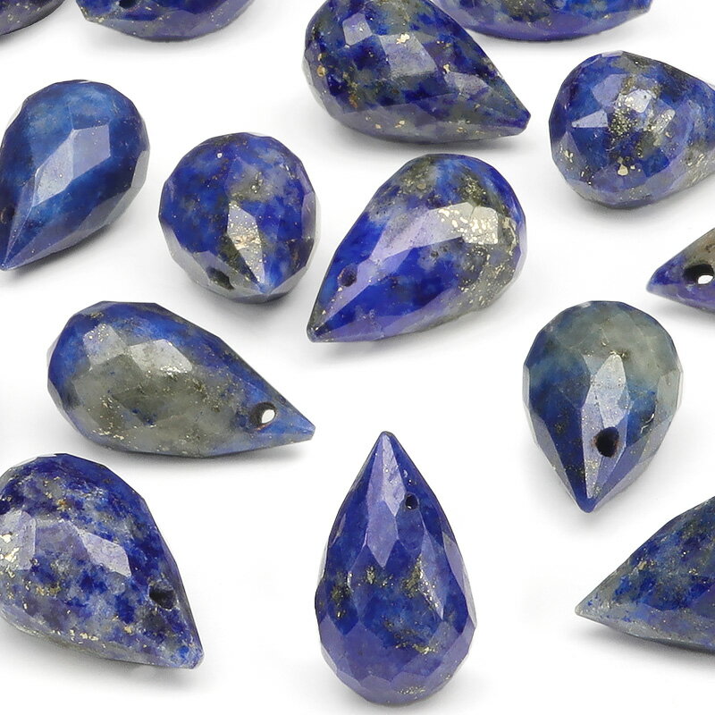 【粒販売】ラピスラズリ ドロップカット 9〜10mm【3粒販売】▽ ラズライト 瑠璃 青金石 Lapis lazuli 12月の誕生石 しずく 雫 粒売り 天然...