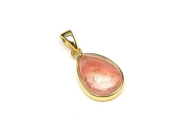 ストロベリークォーツ ペンダントトップ No.130【1点もの】▽ 苺水晶 Strawberry quart ゲーサイト ペンダント シルバー 天然石 ビーズ ...