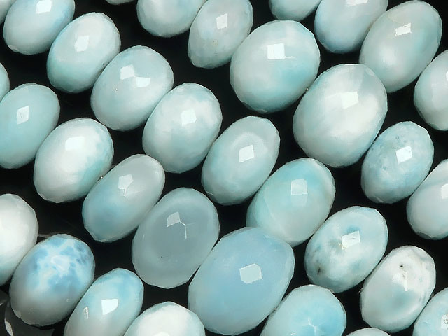 ラリマー ボタンカット 5～11mm▽ ペクトライト ラリマール ドルフィンストーン Larimar 連売り 天然石 ビーズ パワーストーン パーツ アクセサリー 素材 材料