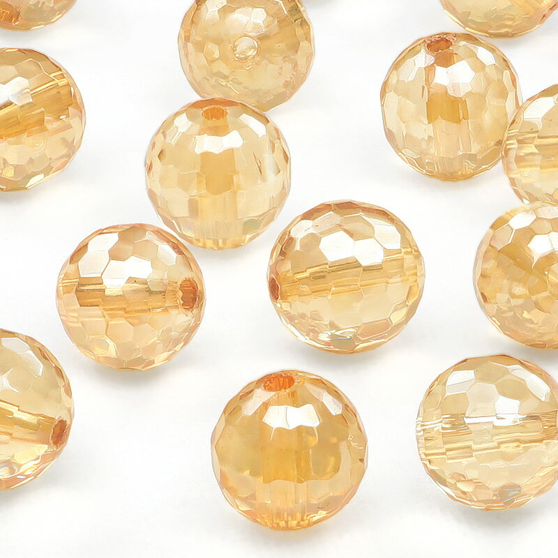 【粒販売】ゴールデンオーラ 128面カット 丸玉 6mm【6粒販売】▽ クリスタル 水晶 蒸着水晶 Crystal 4月の誕生石 ラウンドカット 粒売り 天然石...