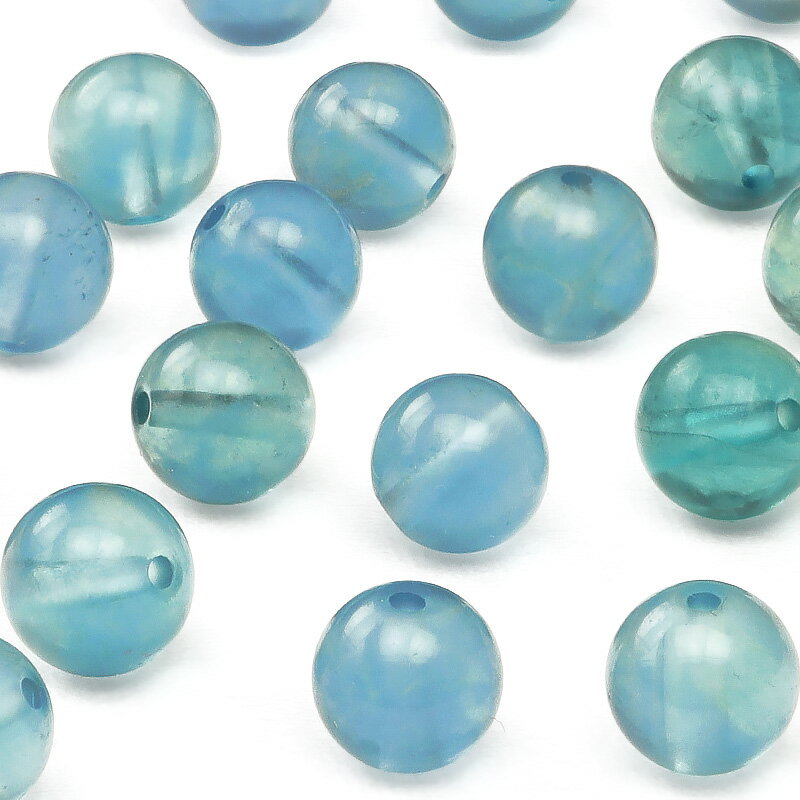 【粒販売】ブルーフローライト 丸玉 6mm【4粒販売】▽ フローライト フルオライト 蛍石 Fluorite ラウンド 丸ビーズ 粒売り 天然石 ビーズ パワー...