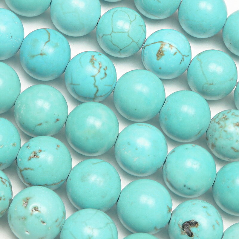 マグネサイトターコイズ 丸玉 8mm［ミントブルー］▽ ハウライトターコイズ 菱苦土石 Magnesite turquoise ラウンド 丸ビーズ 連売り 天然石 ビーズ パワーストーン パーツ アクセサリー 素材 材料