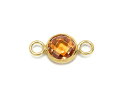 14KGF キュービックジルコニア シャンパンカラー コネクター 8mm【1コ販売】▽ パーツ アクセサリー クラフト 金具 USA製 14Kゴールドフィルド ...
