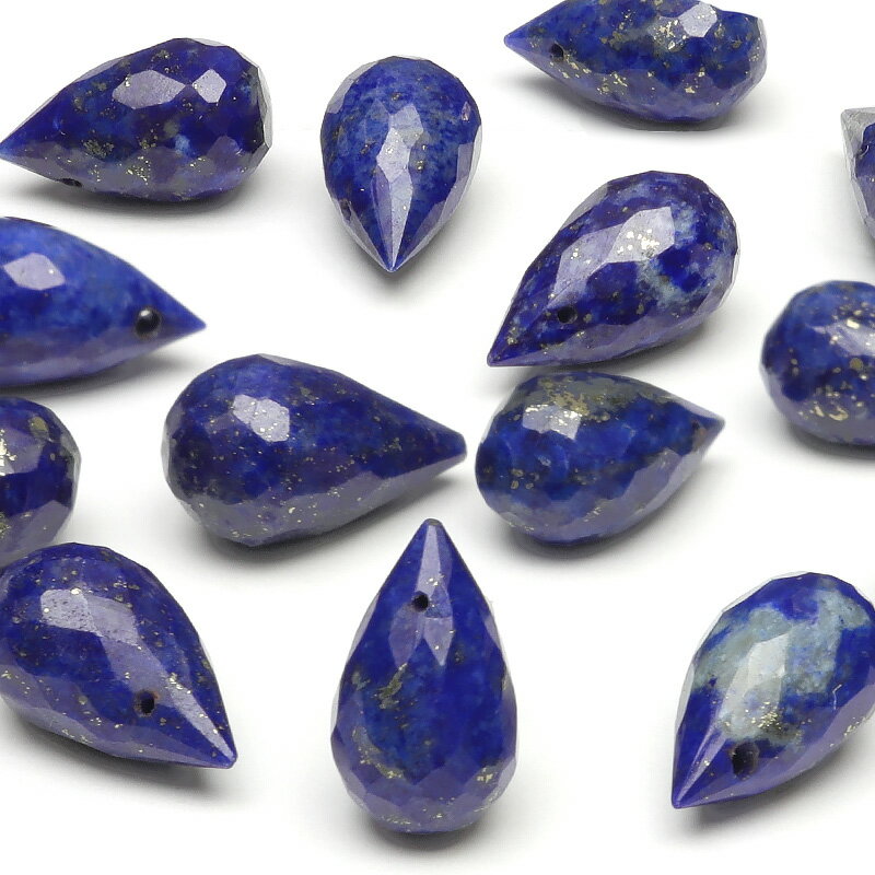 【粒販売】ラピスラズリ ドロップカット 9～10mm【3粒販売】▽ ラズライト 瑠璃 青金石 Lapis lazuli 12月の誕生石 しずく 雫 粒売り 天然石 ビーズ パワーストーン パーツ アクセサリー 素材 材料