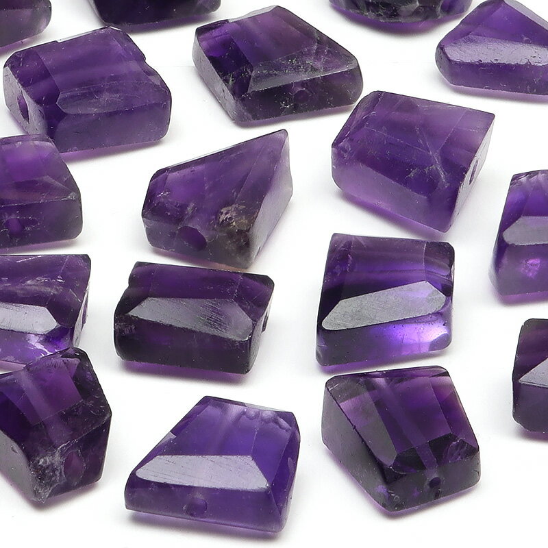 【粒販売】ザンビア産 アメジスト ナゲットカット 8～9mm【4粒販売】▽ アメシスト 紫水晶 Amethyst 2月の誕生石 タンブル 粒売り 天然石 ビーズ パワーストーン パーツ アクセサリー 素材 材料