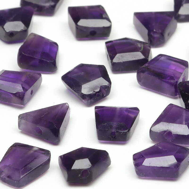 ザンビア産 アメジスト ナゲットカット 7～8mm▽ アメシスト 紫水晶 Amethyst 2月の誕生石 タンブル 粒売り 天然石 ビーズ パワーストーン パーツ アクセサリー 素材 材料