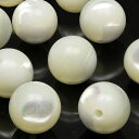 【粒販売】マザーオブパール ホワイト 丸玉 10mm【10粒販売】▽ シェル 真珠母貝 MOP Mother of pearl ラウンドカット 連売り 天然石 ...