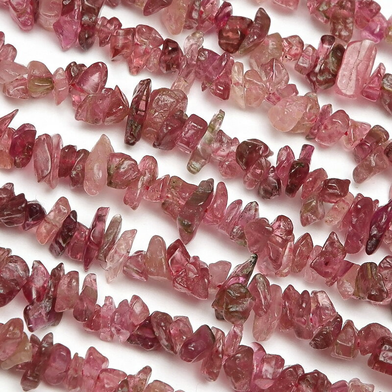 ピンクトルマリン チップ 1～6mm［ロング連］ 1連販売 ▽ トルマリン エ...