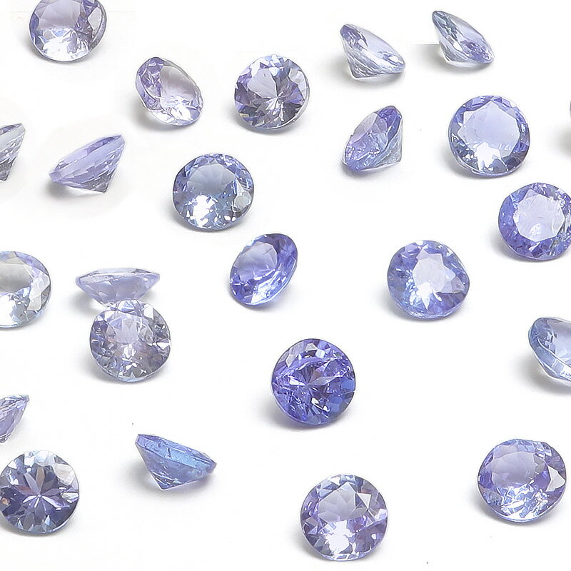 タンザナイト コインファセットカット ルース 4mm【3コ販売】▽ ブルーゾイサイト 灰簾石 Tanzanite 12月の誕生石 裸石 粒売り 天然石 ビーズ パワーストーン パーツ アクセサリー 素材 材料