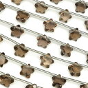 スモーキークォーツ スターカット 6mm【1連販売】▽ 煙水晶 Smoky quartz 星型 連売り 天然石 ビーズ パワーストーン パーツ アクセサリー 素...
