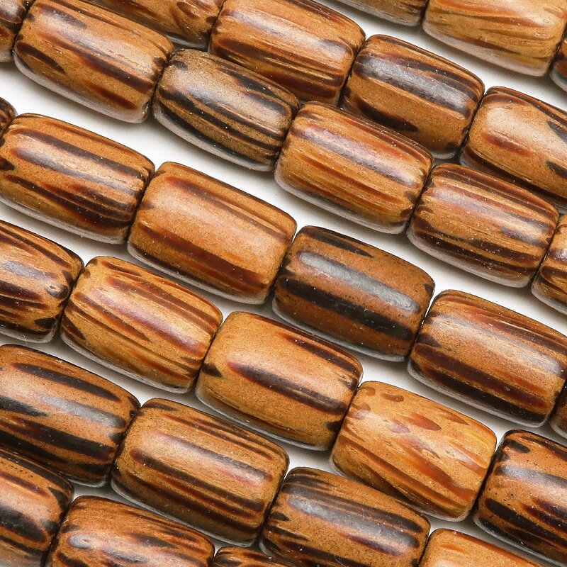 ［ウッドビーズ］パームウッド チューブ 9×7mm▽ ココナッツ 椰子の木 ヤシの木 木製 ナチュラルウッド 筒 連売り ビーズ パワーストーン パーツ アクセサリー 素材 材料