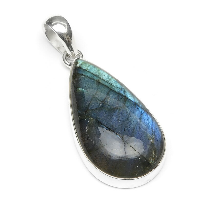 ラブラドライト ペンダントトップ No.3【1点もの】▽ ラブラドレッセンス 曹灰長石 Labradorite ペンダント シルバー 天然石 ビーズ パワーストーン パーツ アクセサリー 素材 材料