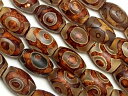 三眼天珠 ライス 12×8mm No.3▽ ジービーズ アゲート メノウ アゲット 瑪瑙 Agate ナツメ 連売り 天然石 ビーズ パワーストーン パーツ ア...