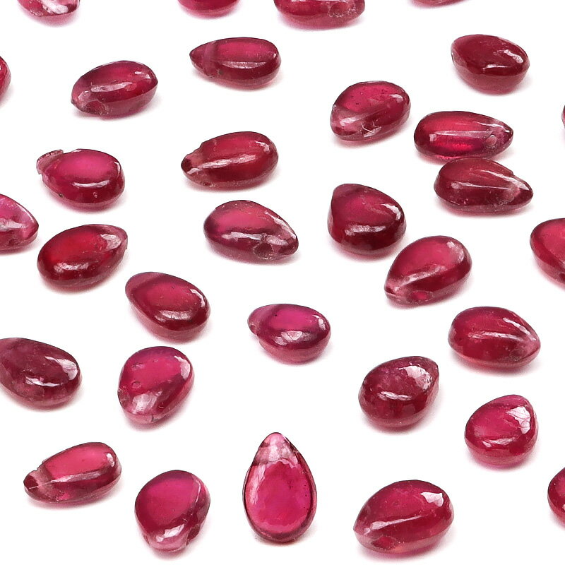 【粒販売】モザンビーク産 ルビー ペアシェイプ 4〜5mm【4粒販売】▽ 紅玉 Ruby 7月の誕生石 宝石の女王 しずく 雫 粒売り 天然石 ビーズ パワース...