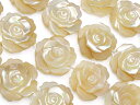 マザーオブパール ベージュ 薔薇彫刻 12mm【1連販売】▽ シェル 真珠母貝 MOP Mother of pearl 連売り 天然石 ビーズ パワーストーン ...