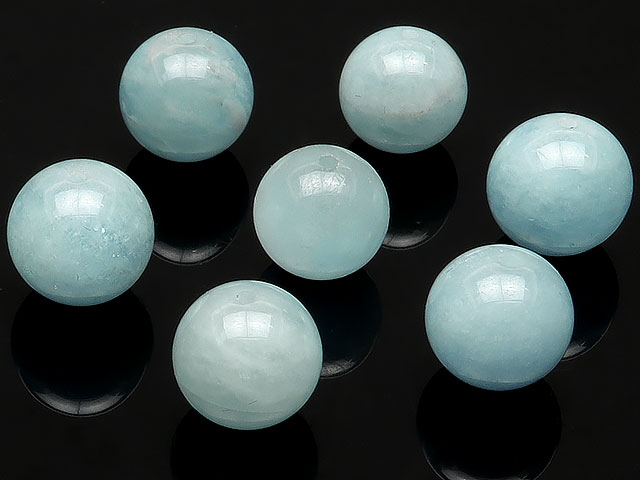 【粒販売】ブラジル産 アクアマリン 丸玉 9mm【3粒販売】▽ アクワマリン 藍玉 緑柱石 Aquamarine 3月の誕生石 ラウンド 丸ビーズ 粒売り 天然石 ビーズ パワーストーン パーツ アクセサリー 素材 材料