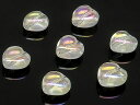【粒販売】レインボーオーラ ハート 8mm【10粒販売】▽ クリスタル 水晶 蒸着水晶 Crystal 4月の誕生石 粒売り 天然石 ビーズ パワーストーン パーツ アクセサリー 素材 材料