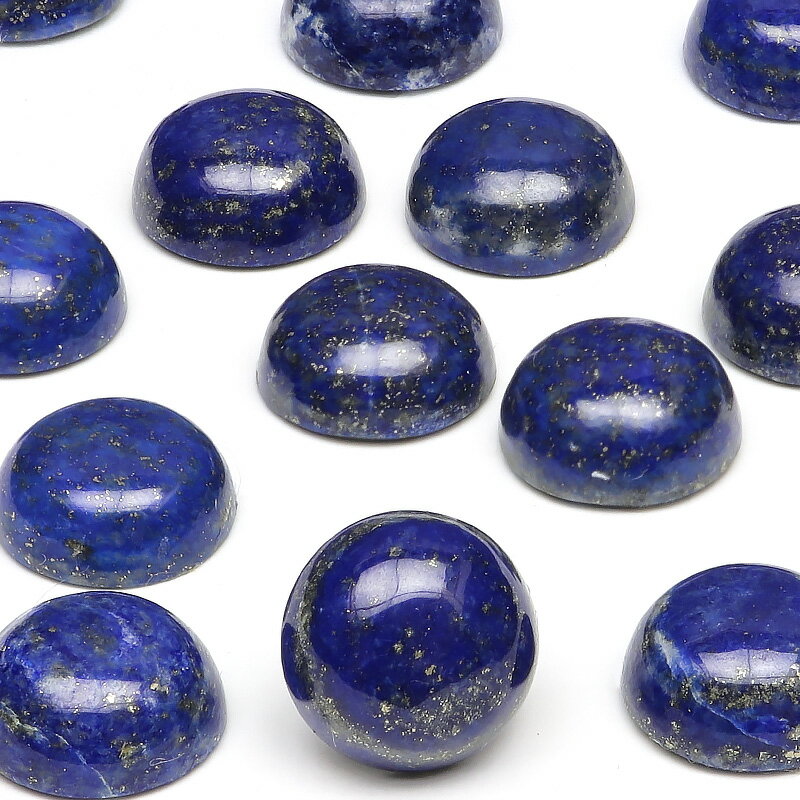アフガニスタン産 ラピスラズリ コイン カボション 10mm【3コ販売】▽ ラズライト 瑠璃 青金石 Lapis lazuli 12月の誕生石 裸石 ルース 粒...