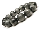 グレークォーツ 丸玉ブレス 16mm No.13【1点もの】▽ クォーツ 石英 Quartz ブレスレット 数珠 ラウンド 天然石 ビーズ パワーストーン パー...