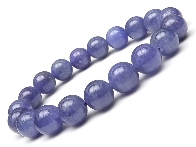 タンザナイト 丸玉ブレス 11mm No.45【1点もの】▽ ブルーゾイサイト 灰簾石 Tanzanite 12月の誕生石 ブレスレット 数珠 ラウンド 天然石...