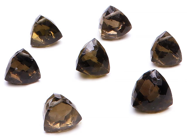 スモーキークォーツ トライアングルカット 7～8mm［プレミアムカット］▽ 煙水晶 Smoky quartz 粒売り 天然石 ビーズ パワーストーン パーツ アクセサリー 素材 材料