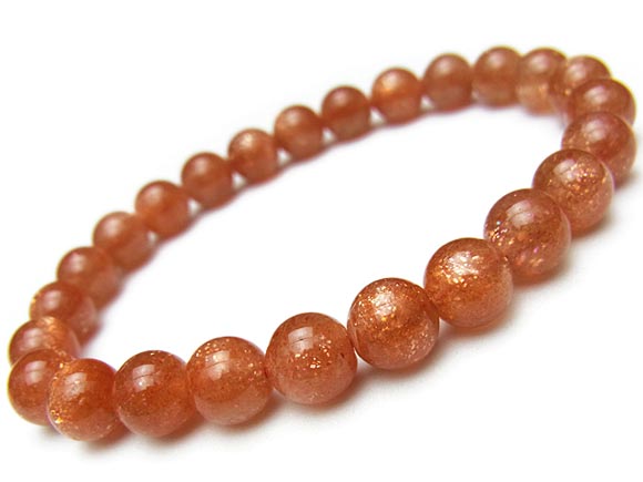 タンザニア産 サンストーン 丸玉ブレス 7mm【1コ販売】