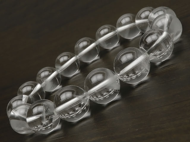 幻影水晶(ファントムクリスタル) 丸玉ブレス 12〜14mm No.14【1点もの】▽ ファントムクォーツ 天然水晶 水精 石英 Crystal quartz ...