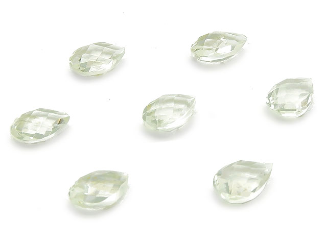 グリーンアメジスト ペアシェイプブリオレットカット ルース 8×5mm【10コ販売】▽ プラシオライト プラジオライト Prasiolite Amethyst ...